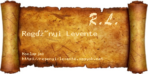 Regényi Levente névjegykártya