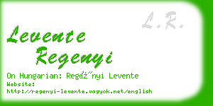 levente regenyi business card